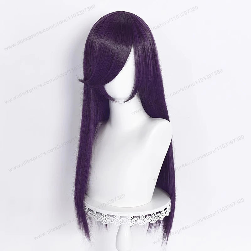 60cm Long Straight Cosplay Synthetic Wig With Bangs Golden Yellow Green Blonde Purple Heat Resistant Hair Anime Wigs + Wig Cap