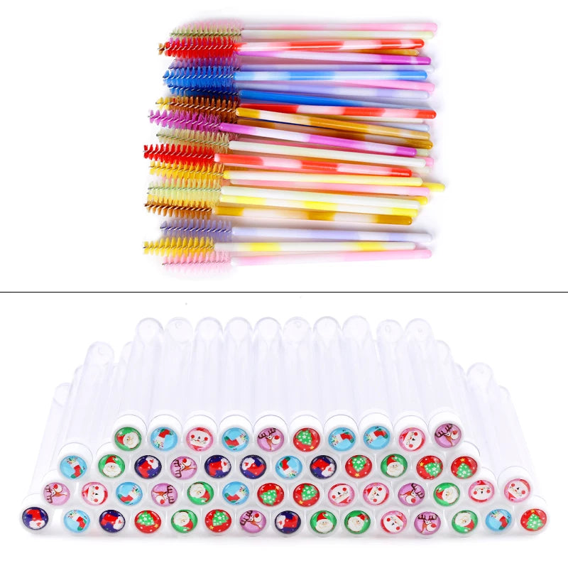 Christmas Drill Reusable Eyebrow Brush Tube Disposable Eyelash Eyebrow Brush Makeup Brushes Lash Accesories Replace Dust-proof