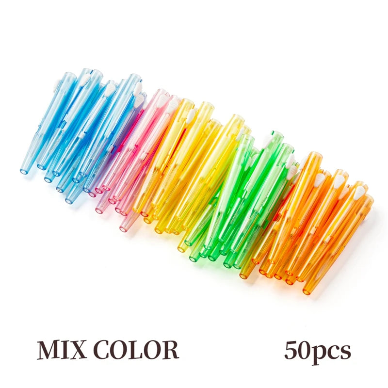 50/10pcs Mini Eyebrow Brush Brow Perm Brush Disposable Lashes Extension Lifting Bendable Mini Eyelash Brush Applicators Tool