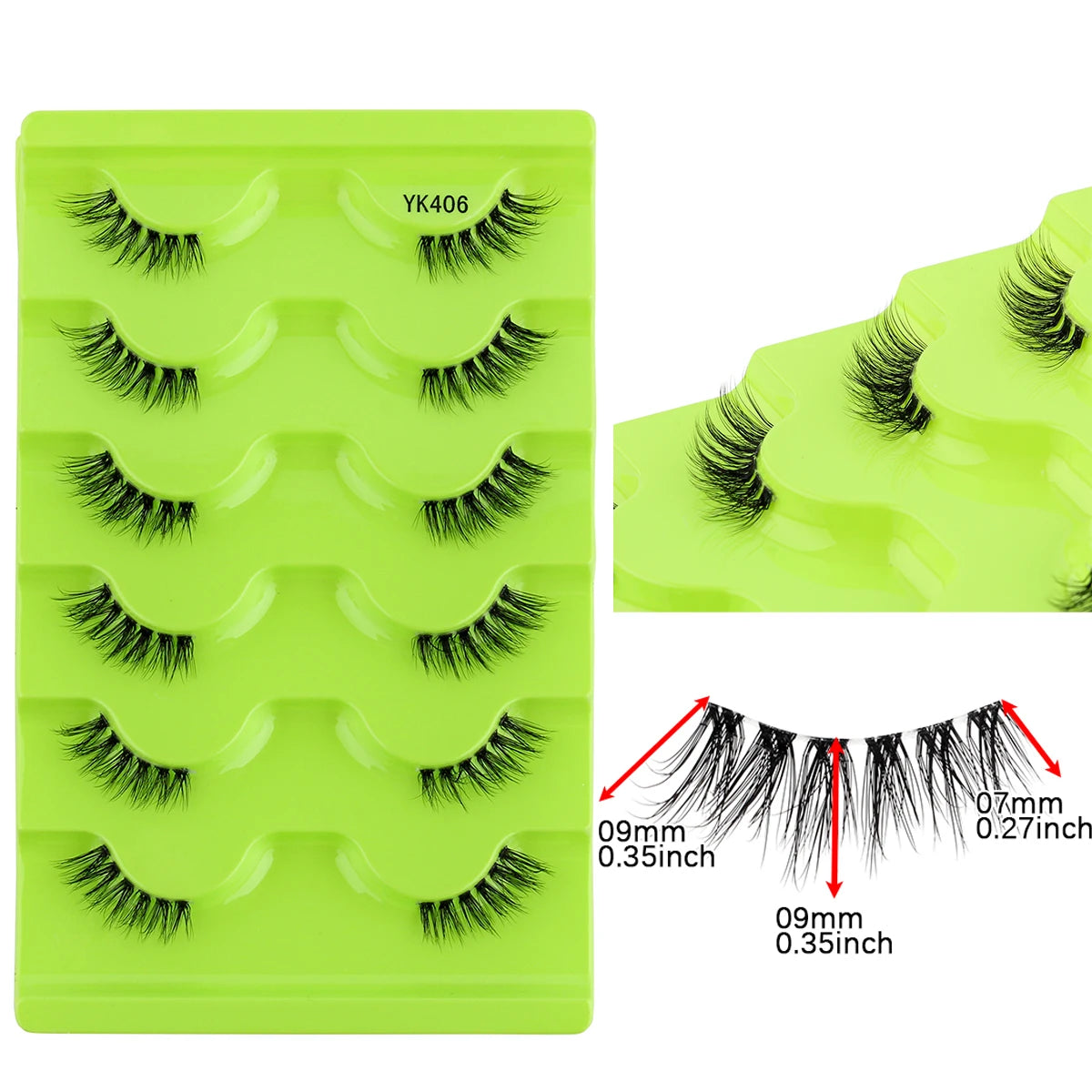 6/10 Pairs Half Lashes 3D Mink Lashes Faux Mink Fluffy Lash Soft Full Thick Wispy Eyelash Dramatic False Eyelashes Makeup