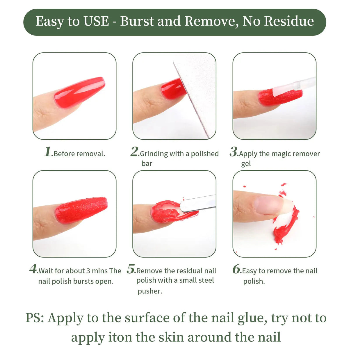 Ovanlee 2-Pack Magic Nail Gel Remover – 15ml X 2 Acetone-Free Fast 3-5 Min Burst UV Polish Dissolver, No Foil Wraps, Low Odor & Gentle, Easy Peel-Off Gel Remover for DIY Manicure