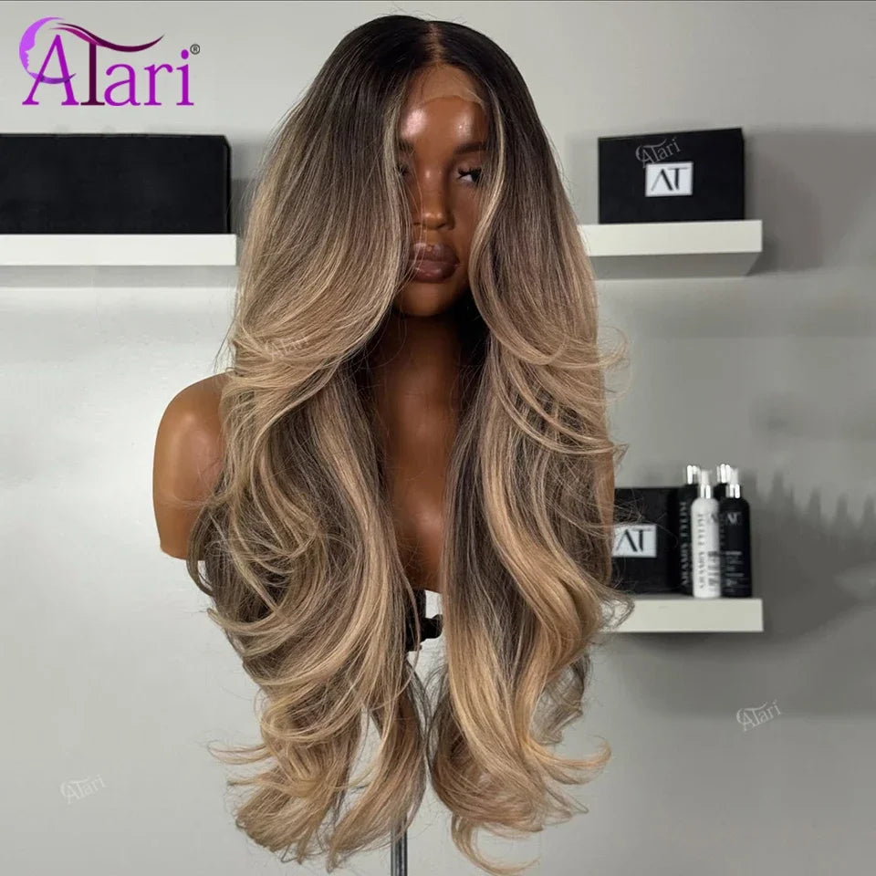 Brown Ash Gray 13x4 Lace Front Body Wave Brazilian Wig Transparent Highlight Blonde 13x6 Lace Frontal Human Hair Wigs Pre Pluck