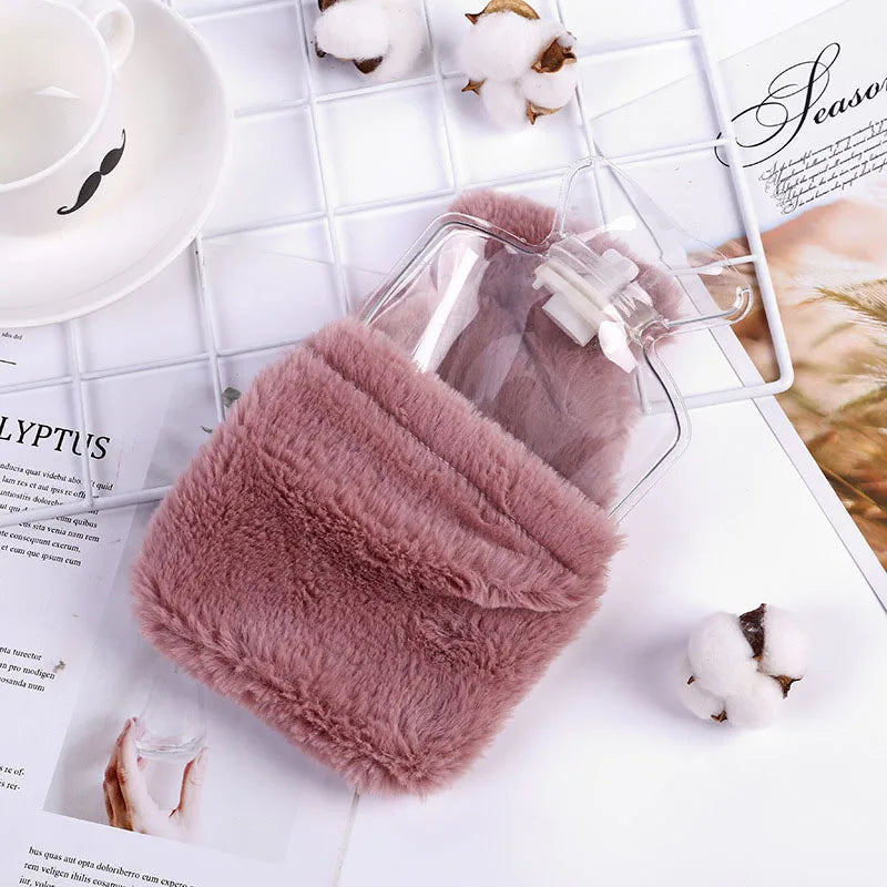 1Pc Portable Plush Rabbit Warm Handbag Removable and Washable Water Injection Hot Water Bag Stress Pain Relief Therapy