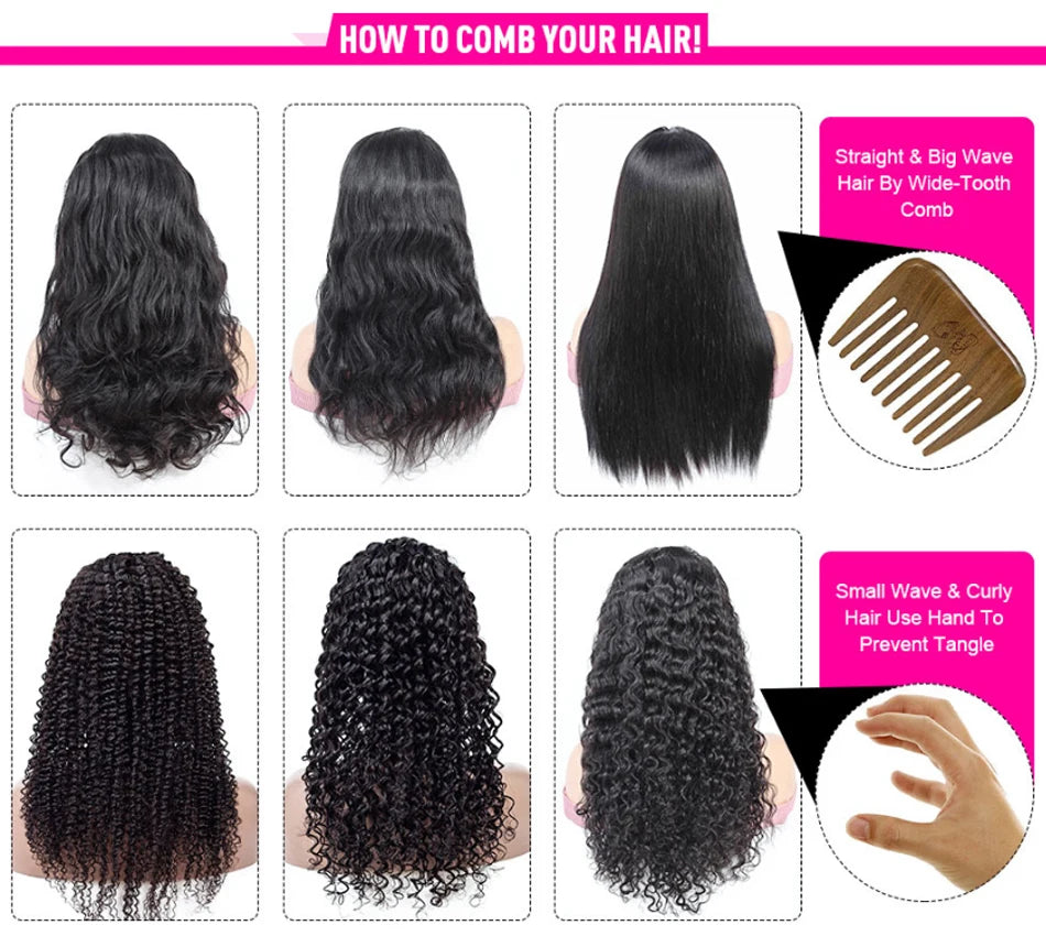 Glueless Kinky Curly Wig 13X6 Human Hair Ready To Wear Frontal Wigs Deep Curls Lace Closure Wig For Women Tissage Cheveux Humain