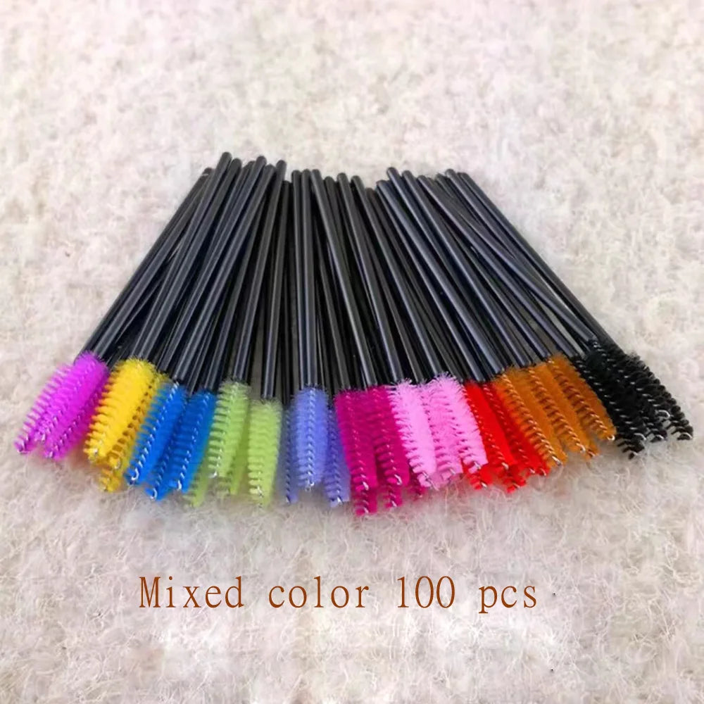 100 Pcs Disposable Eyelash Mascara Brushes for Eye Lashes Extension Eyebrow and Makeup of Makeup Tools