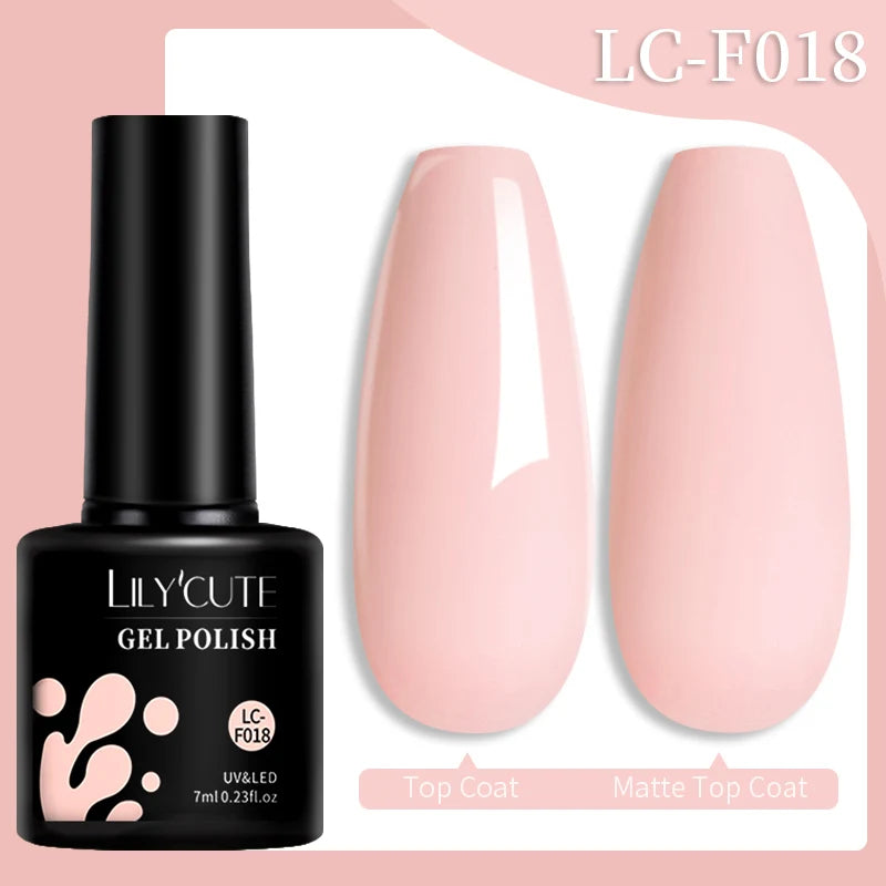 LILYCUTE 7ml Champagne Rose Gold Glitter Gel Nail Polish Colorful Sparking Long Lasting Manicure Soak Off Nails Art Gel Varnish