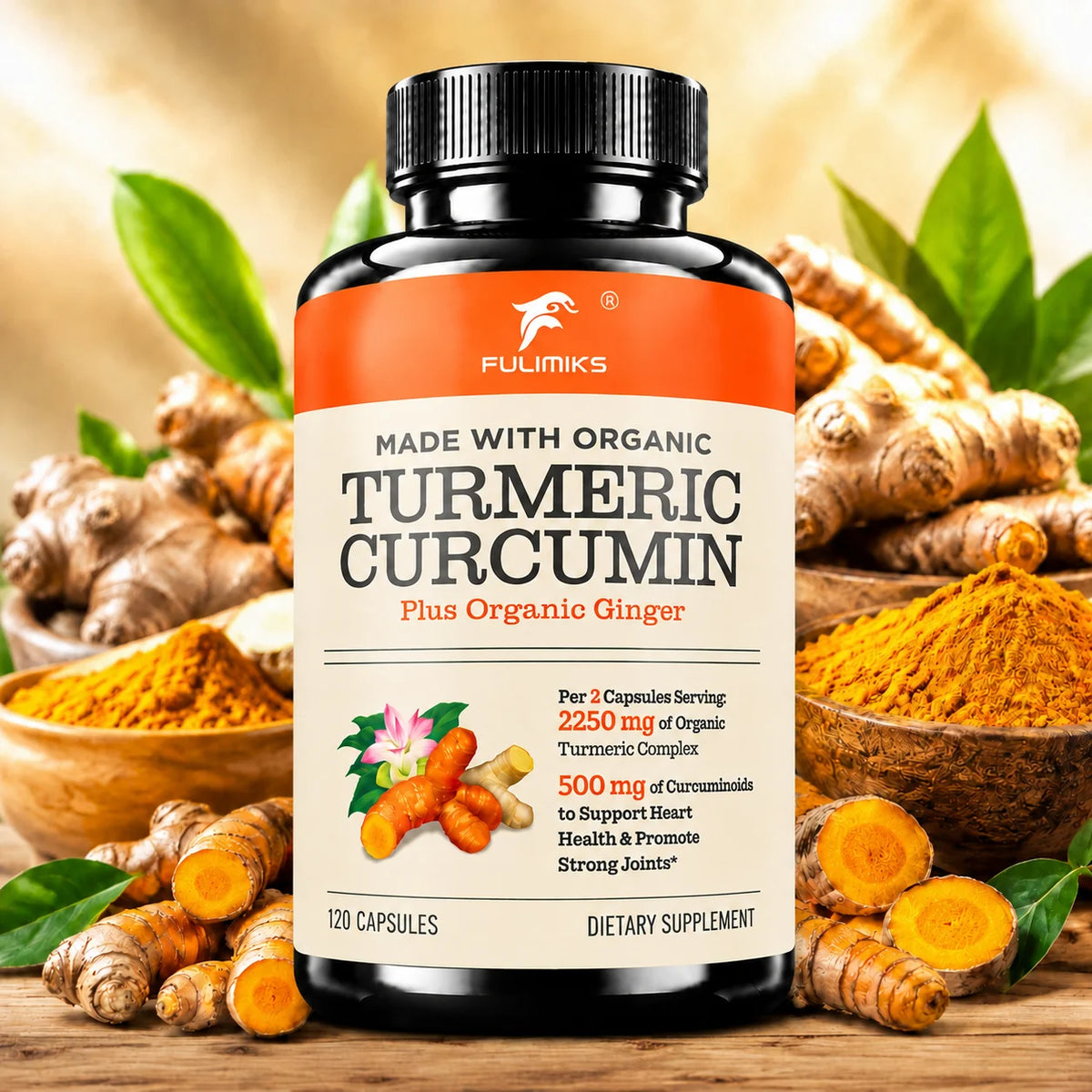 Curcumin Turmeric 2250mg, Advanced Absorption,with Curcuminoids, BioPerine Black Pepper Extract, Joint, Immune Health Support