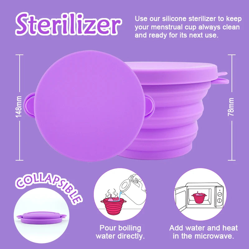 Menstrual Cup Sterilizer Kit Female Medical Silicone Certified Menstrual Cup Lady Health Product Care Product Menstrual Bowls