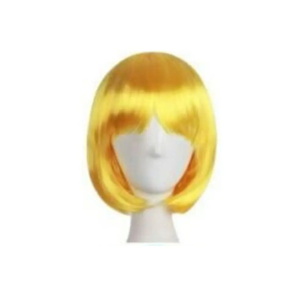 Multiple Color Fashion Full Wig Short Straight Hair Bob Wig Synthetic Hair Customized Synthetic Lace Headgear
