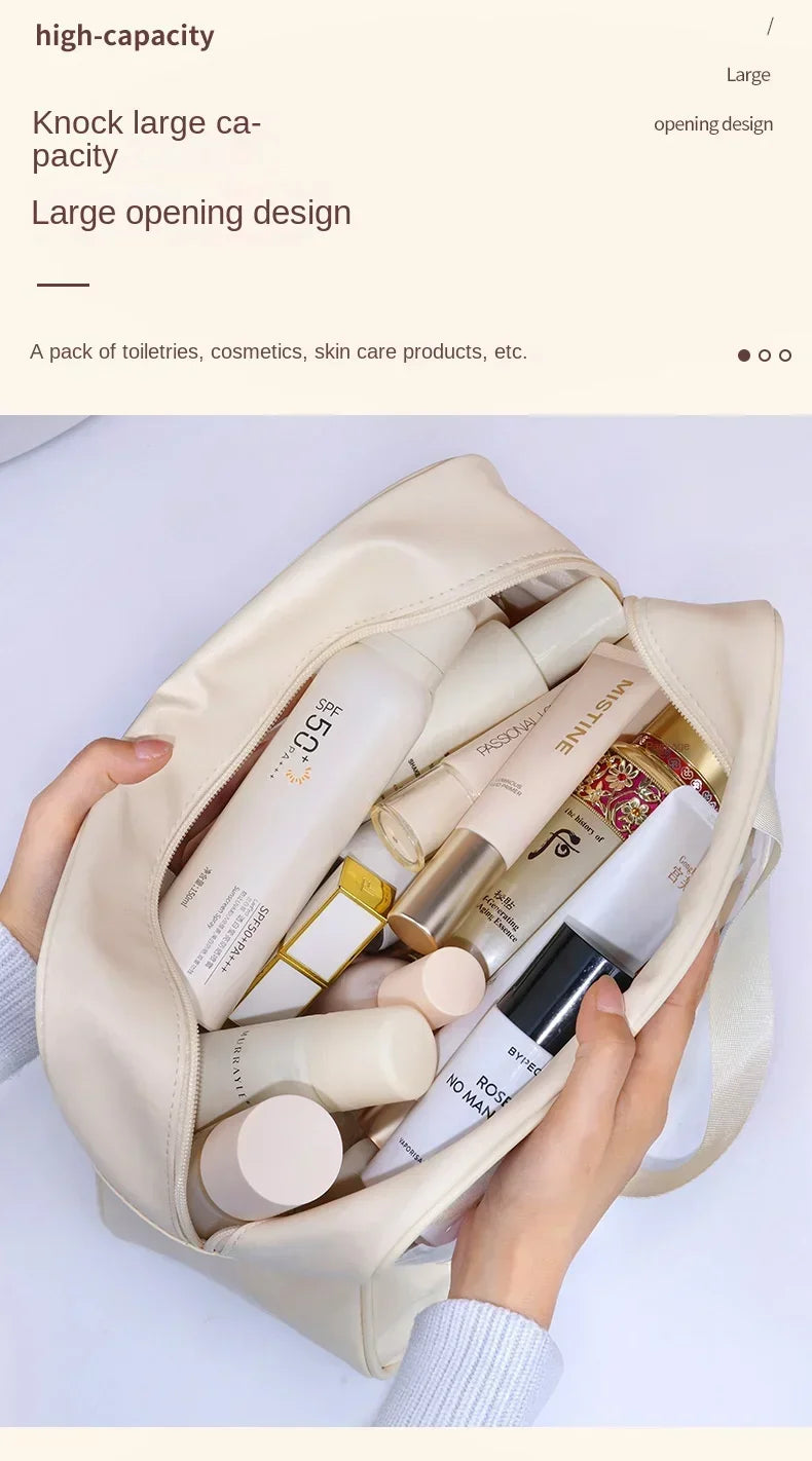 Women's Clear Makeup Bag Portable Travel Cosmetic Bag Large Capacity Bath Bag Multifunctional Waterproof Storage Compartment