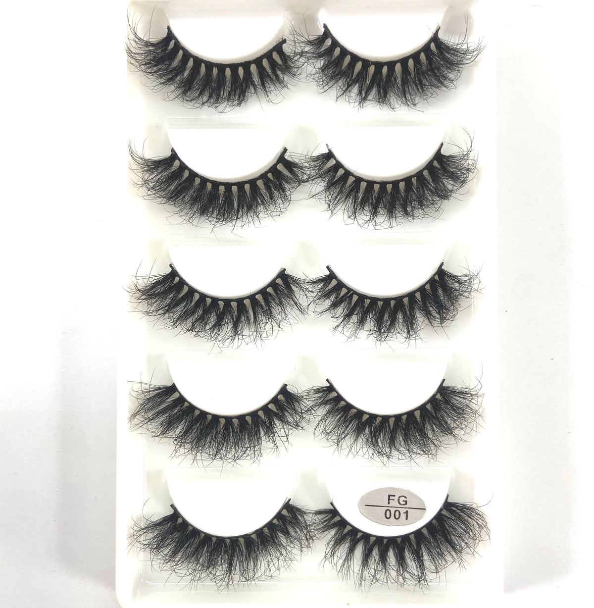 HBZGTLAD 5Pairs Handmade Mink Lashes Short False Eyelashes Dense Natural Long Messy Eye Lashes Reusable Stage Makeup Eyelashes
