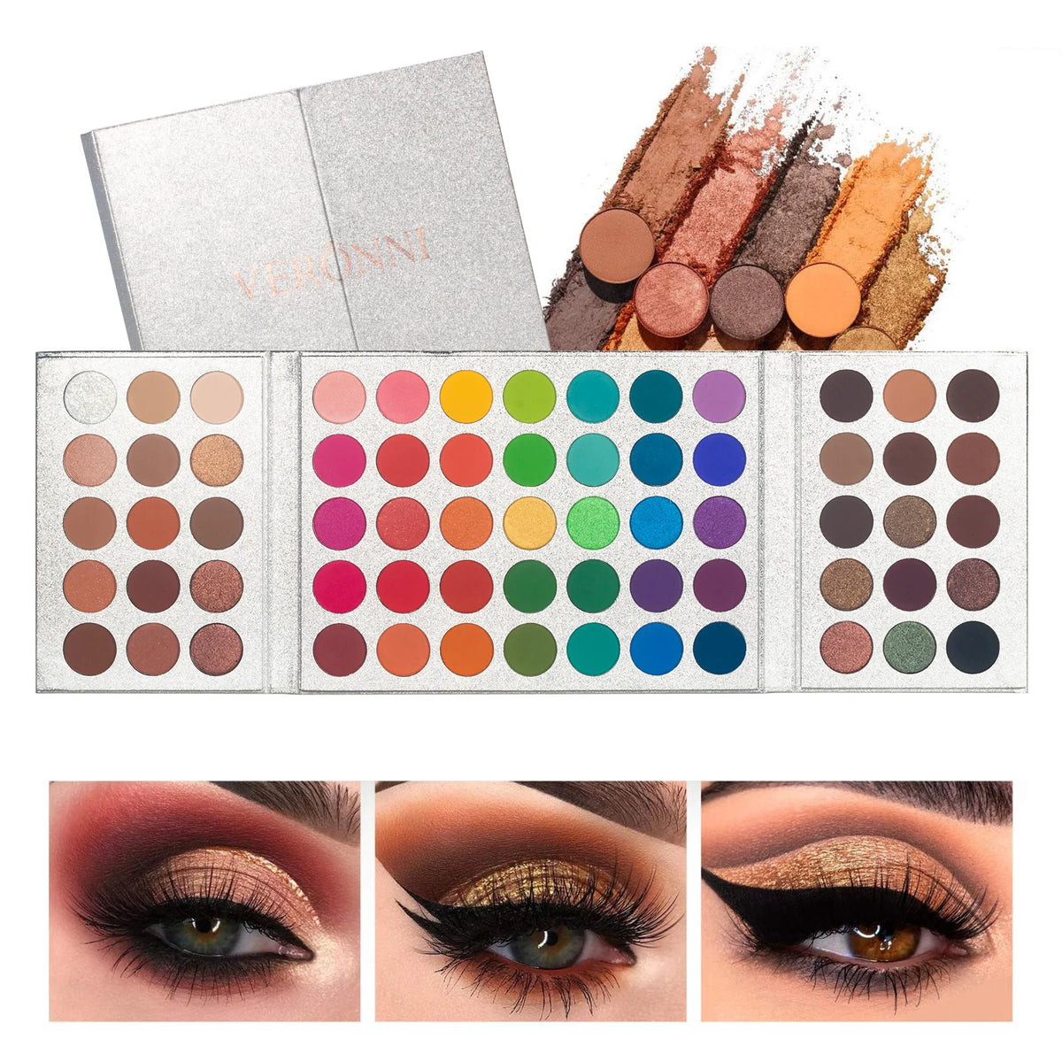 65-Color Eyeshadow Palette Makeup-High Pigmented Eye make up Tool Matte Glitter Finishes for Festival Christmas Cosmetics makeup
