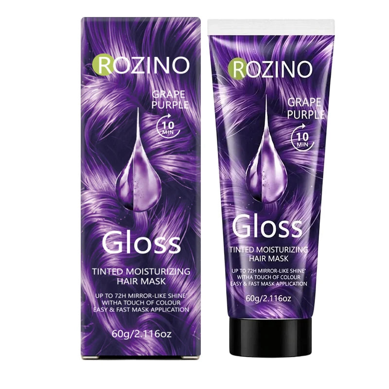 1/2/3 Tubes of Dazzling Grape Purple Color-Enhancing, Smooth and Moisturizing Hair Mask, Quick Semi-Permanent Color in 10 Minutes, Improves Dryness and Frizz after Dyeing, Deeply Repairs Damaged Hair after Dyeing, Gently Mois