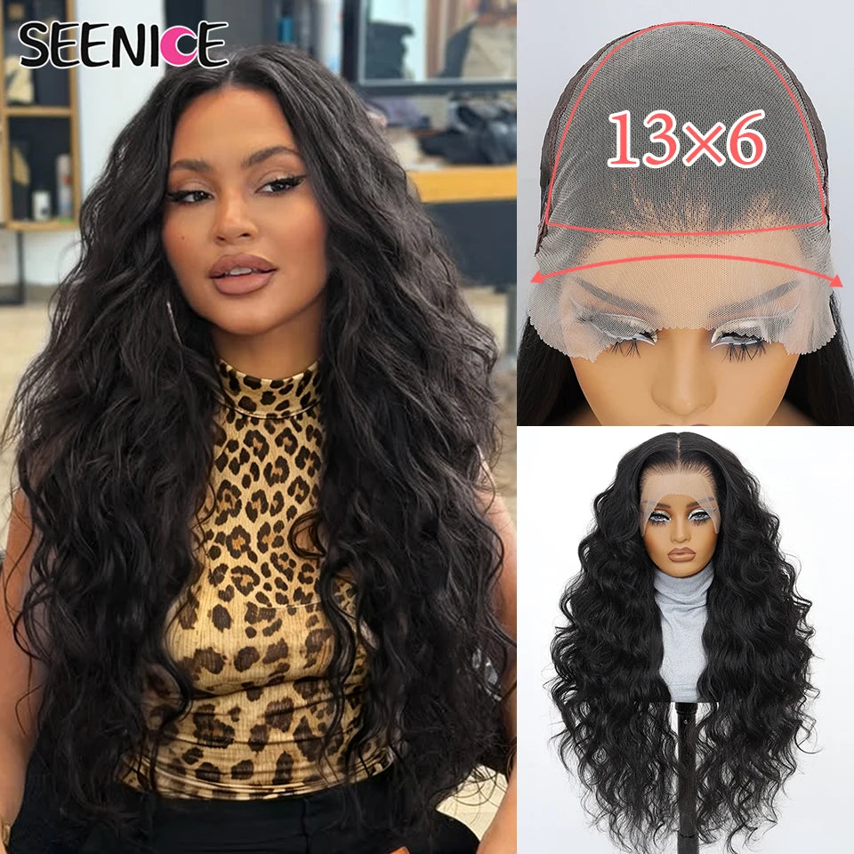 99J Burgundy Synthetic Lace Frontal Wig 13x6 Body Wave Long Deep Wavy Ombre Black Lace Wigs for Women Heat Resistant Cosplay Wig