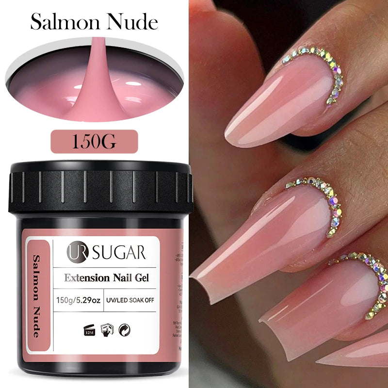 UR SUGAR 150g Extension Jelly Nude Pink Rose Red Quick Extension Gel Nail Polish Nail Extension UV LED Manicure Soak Off