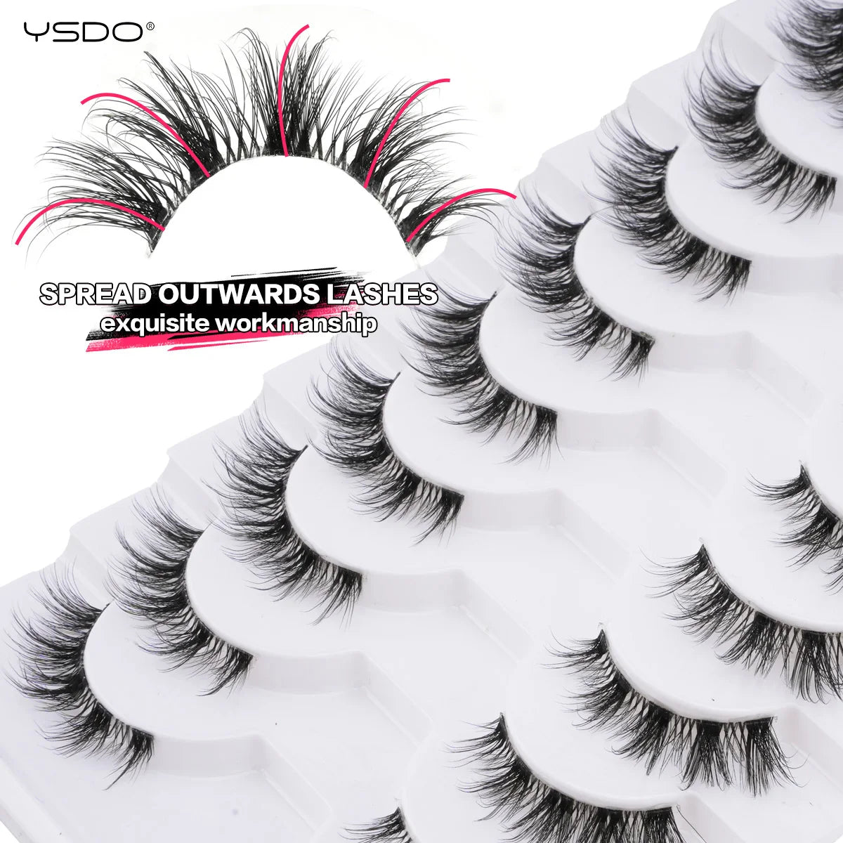 YSDO 5/10 Pairs Natural Eyelash Extension Hand Made Maquilagem Fluffy Fake Half Lashes Soft 3D Mink Lashes Makeup Faux Cilios