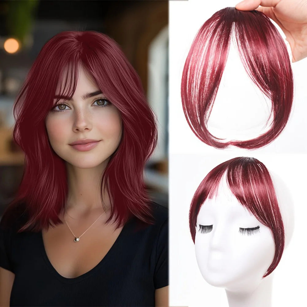 Eight Character French Bangs Wig Piece Female Synthetic BB Clip Fluffy Top Reissue Eight Character Bangs Thin Invisible Hairpins