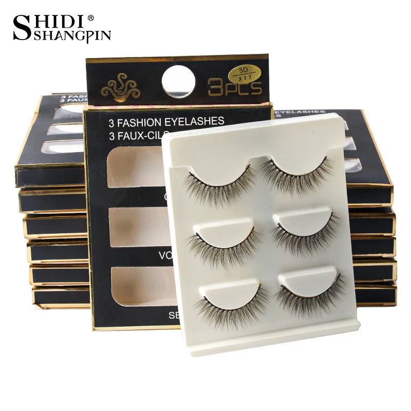 SHIDISHANGPIN Mink Lashes 2/30/50/100 Boxes 3D Eyelashes Luxury Dramatic Volume 3D False Eyelashes Extension Maquiagem
