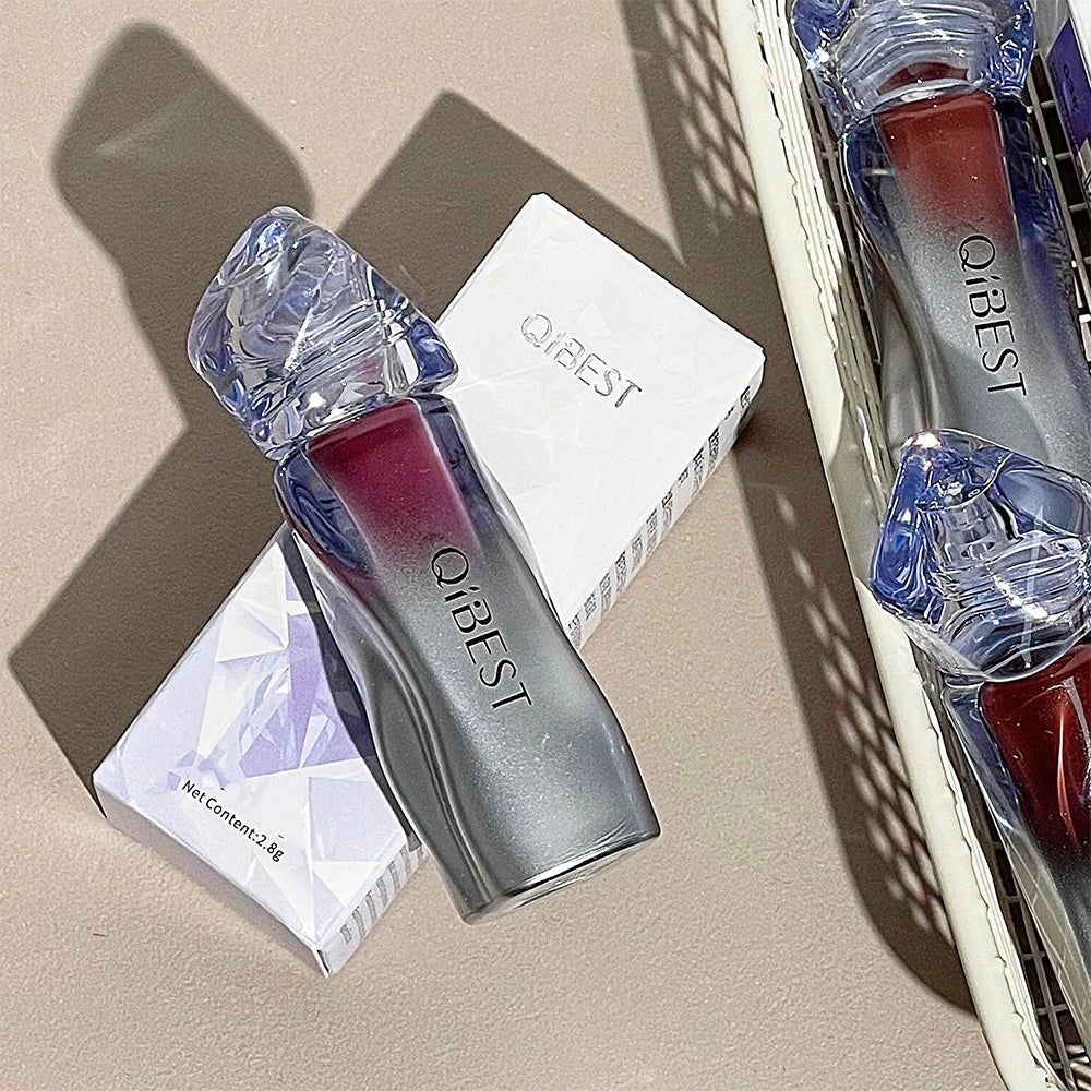 QIBEST Matte Velvet Liquid Lipstick Natural Long-Lasting Highly Pigmented Lip Mud Portable Finish Universal Lip Gloss Makeup