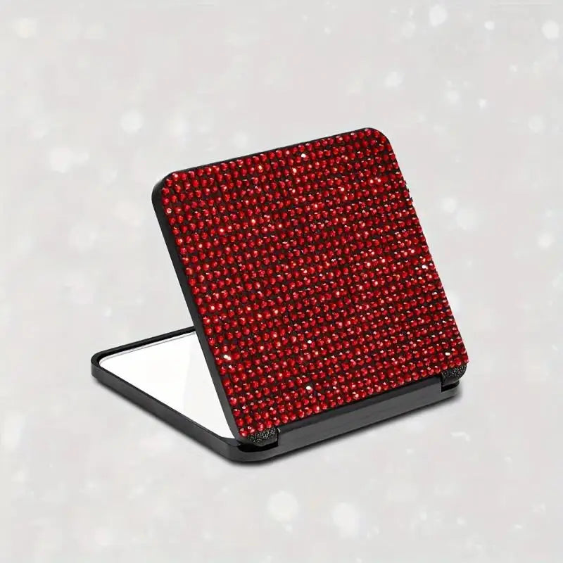 Rhinestone Compact Makeup Mirror Double Sided Foldable Portable HD Reflection for Daily Makeup Touch Up Travel Gift