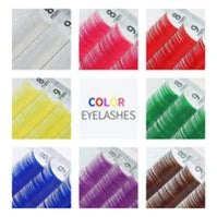 GLAMLASH Color Lash Purple Blue Brown Green Red White Pink Yellow Eyelash Extensions Individual False Colored Mink Lashes Makeup