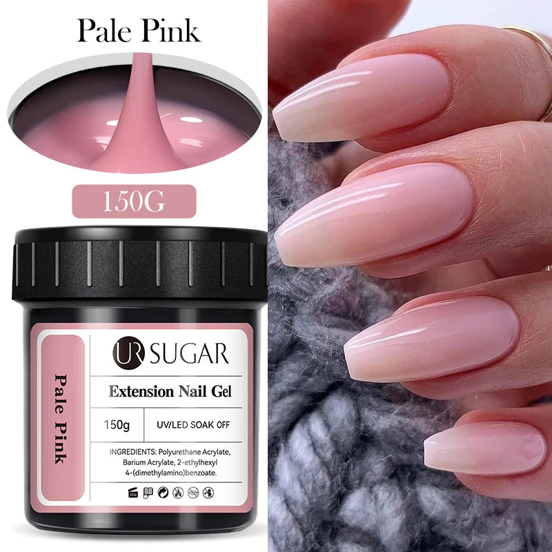 UR SUGAR 150g Jelly Gel Nail Extension Gel Milky White Nude Pink Quick Building UV Nail Hard Gels Self Leveling Construction Gel