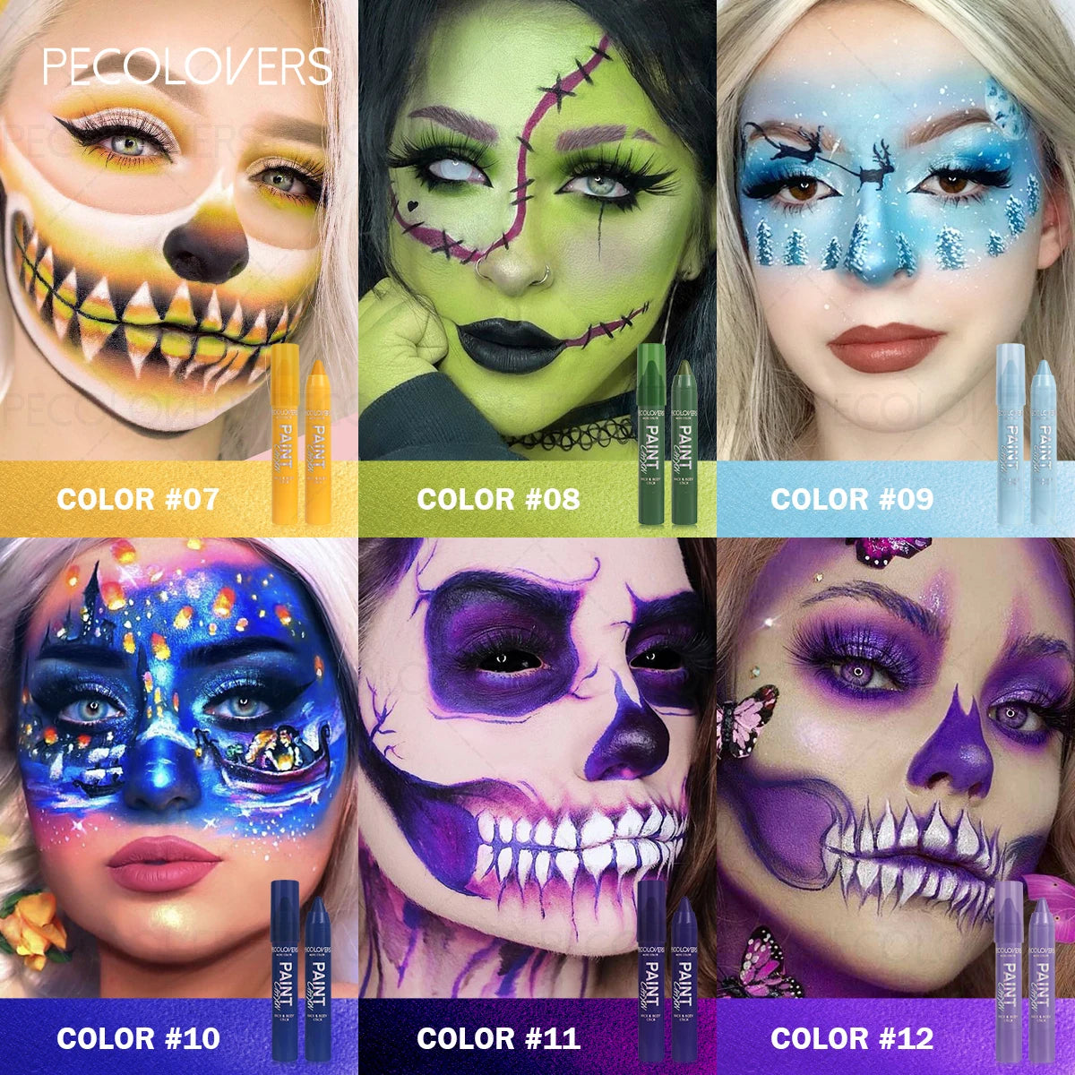 1Pc Body Painting color pen, Halloween Makeup Pen, Cream Like, Waterproof, Easy to Color, Carnival/Mardi Gras/Masquerade