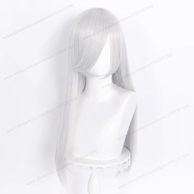 60cm Long Straight Cosplay Synthetic Wig With Bangs Golden Yellow Green Blonde Purple Heat Resistant Hair Anime Wigs + Wig Cap