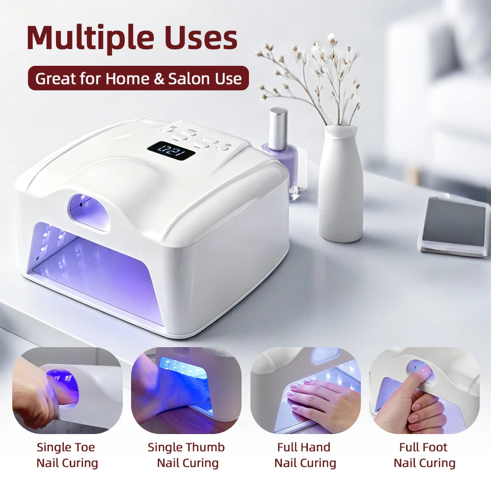 Dual Use Nail Lamp Cordless Manicure Dryer Wireless UV Light 78LEDs Fast Nail Gel Curing Smart Auto Sensor With Single Thumb Nai