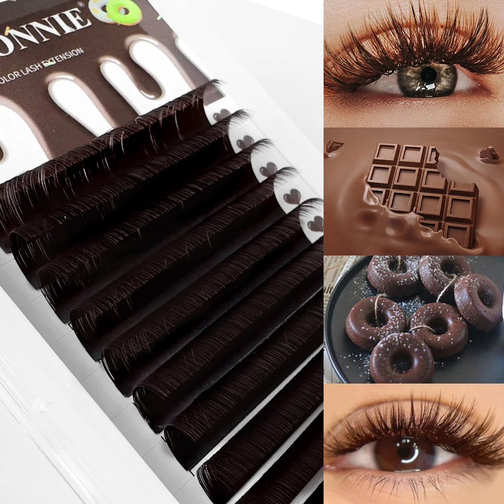 Abonnie LB Lashes Brown Classic Eyelash Extensions Russian Volume Lashes Fluffy Eyelash for Anime Eyelashes