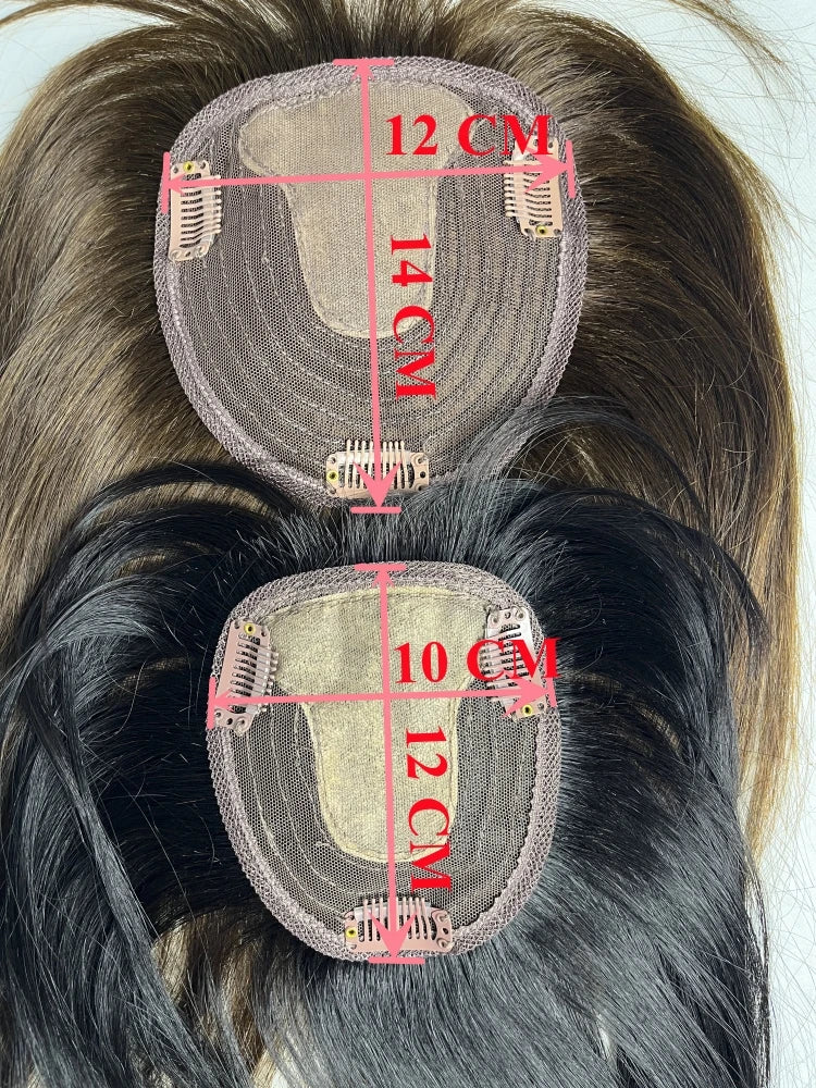 Anemone Lace Base Human Hair Toppers Brazilian Natural Hairpiece Clip In Extension For Hair Volume Non-Remy