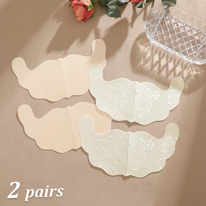 2/4 Pairs Lace U Shaped Breast Lift Tape Women Anti Sagging Adhesive Bra Pads Invisible Push Up Nipple Covers For Backless Dress