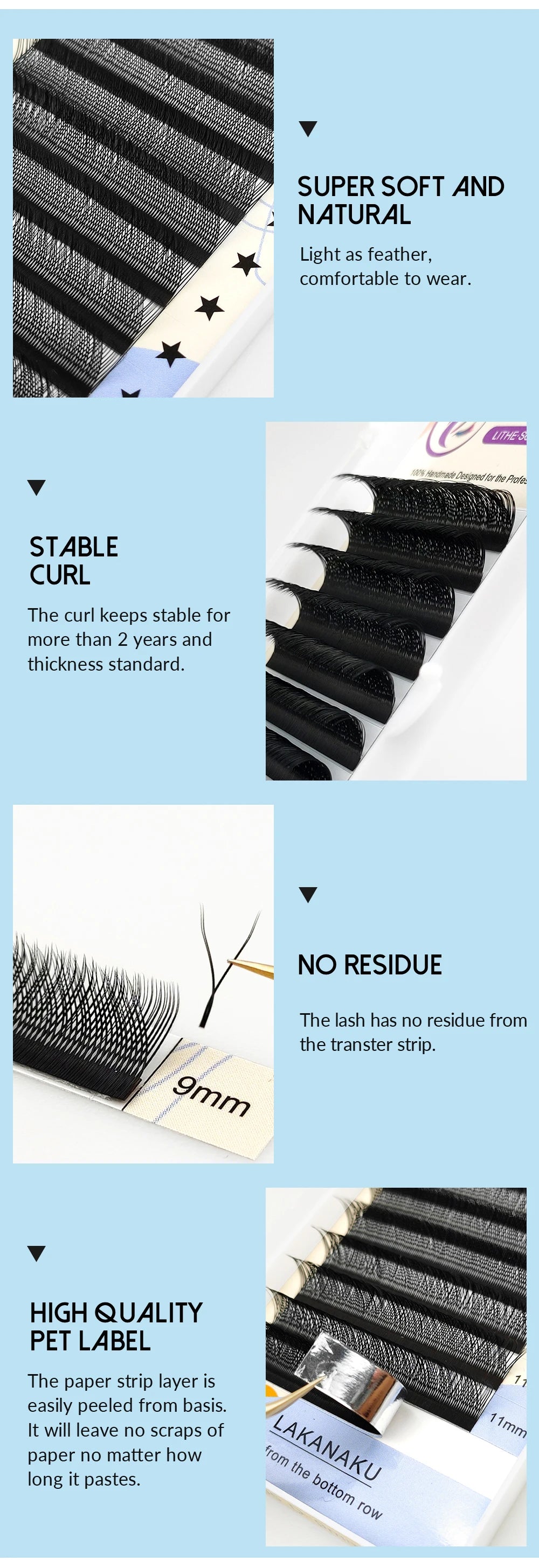Lakanaku Y Lashes Cilia And Volume Brazilian False Eyelashes Supplies YY Cilios Faux Mink Lashes Y Shape Eyelash Extension