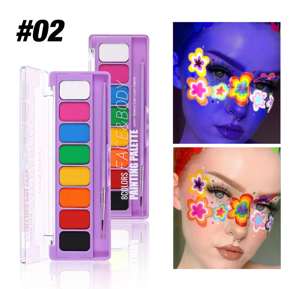 8 Colors Glow Fluorescent Neon Oil Face Body Art Paint UV Glow Oil Painting Halloween Party Fancy Dress Beauty Makeup Cosmetics