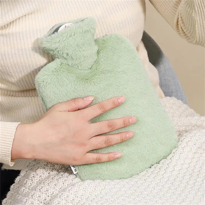 2025 Hot Water Bottle with Cover 1L for Bed Hand Foot Warmer Hot Water Bag Neck Shoulder Pain Menstrual Cramps Hot Compress