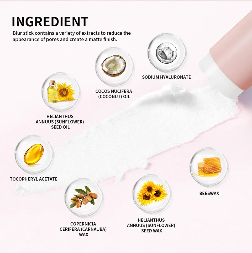 Blur Stick Invisible Pore Primer Moisturizing Face Primer Makeup Base Oil-control Water & Sweat Resistant Matte Barrier Primer