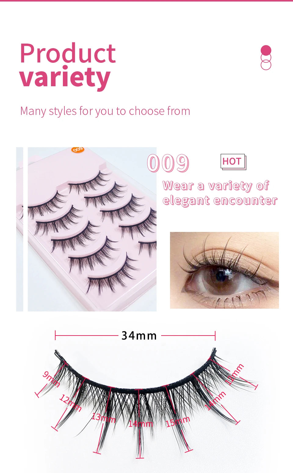 RED SIREN Eyelashes Makeup 5 Pairs Soft Natural Mink Lashes Korean Fashion Manga Lashes