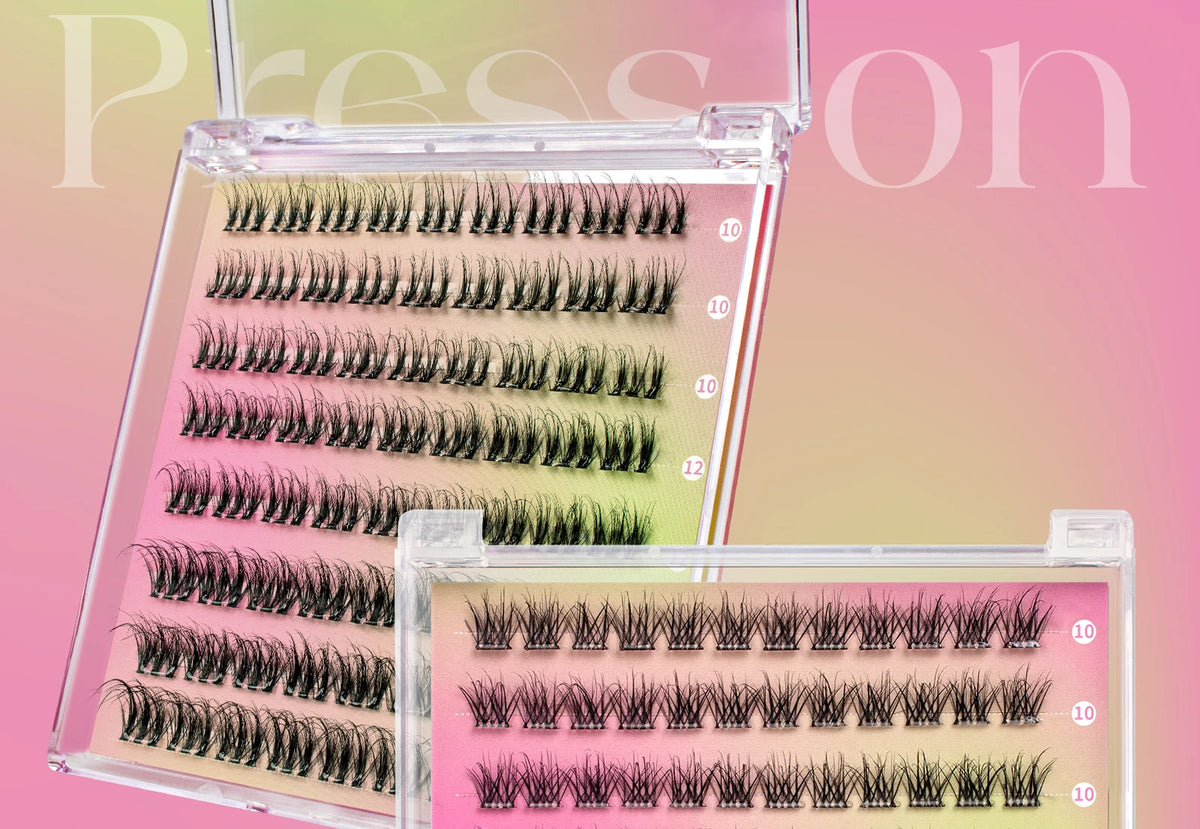 VYRILA Self Adhesive Cluster Lashes Glue-Free DIY Individual Eyelash Extension Natural Soft Lashes No Glue Needed Segmented Lash