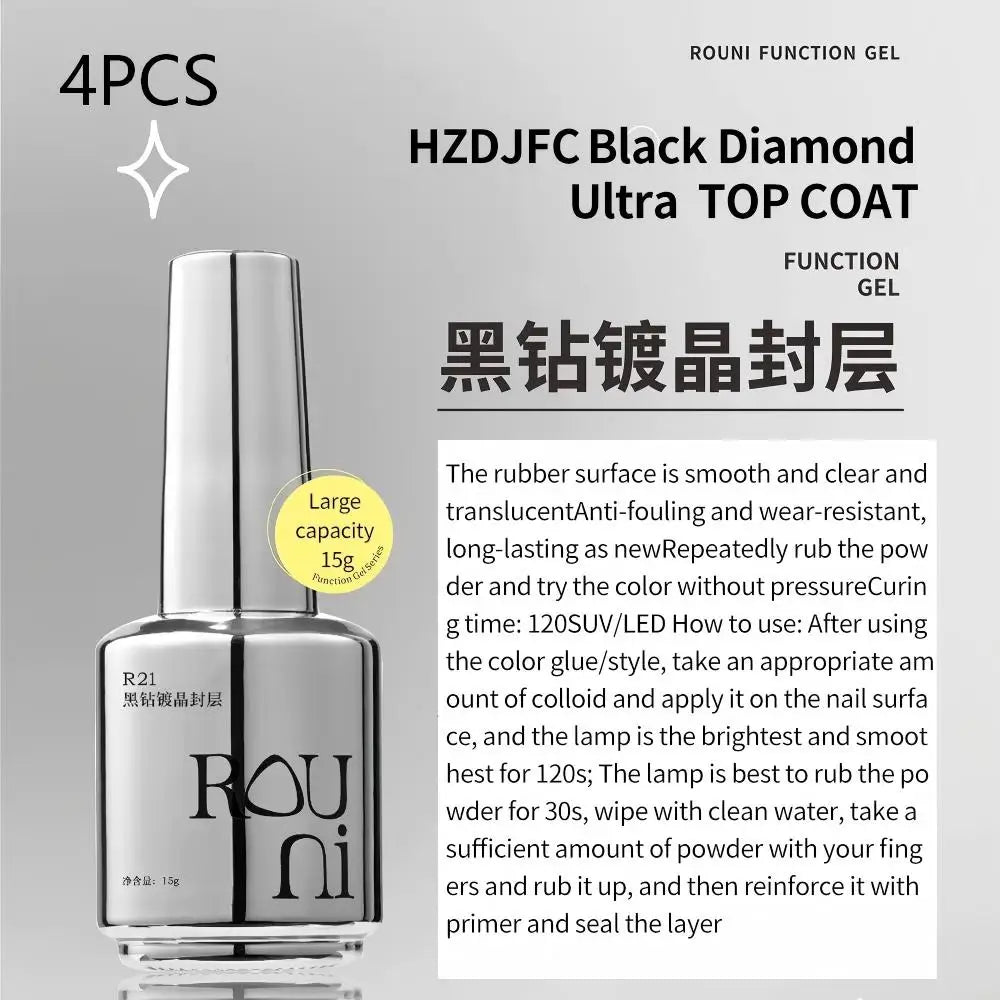 Functional Gel Nail Art Set Primer and Nail Art Crystal Coating Topcoat Matte UV Soaked Gel Nail Polish for Nail Art Design Tool