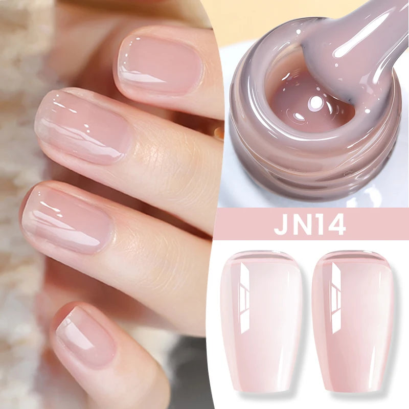 BORN PRETTY Jelly Nude Gel Nail Polish 10ml Light Pink Peach Translucent Color UV Light Cure Gel Varnish Nail Art DIY at Home