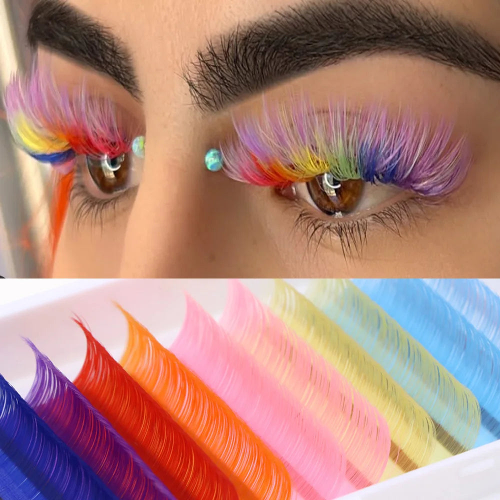 3D Christmas Tree  False Eyelashes Halloween Mix Color Glitter Individual Lashes Mink Soft Natural Shiny Decoration Makeup Lash