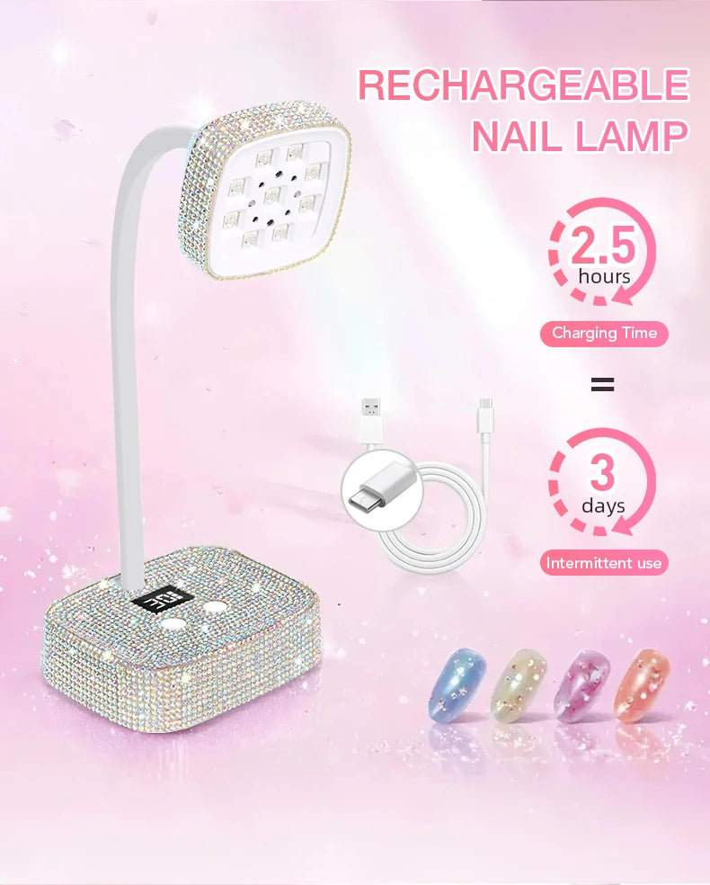 360 Bendable Professional Nail Lamp 9 LEDS UV Nail Dryer Auto Sensing Touch Control Fast Drying Nail Light  Nail Lamp