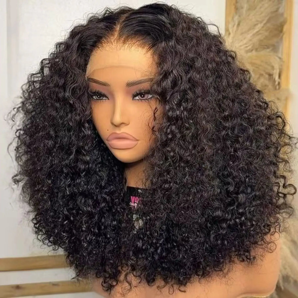 Deep Curly 13x4x1 Lace Bob Wigs Water Wave Drawstring Glueless Wig Human Hair Wear And Go 200% Density T Part Lace Short Bob Wig