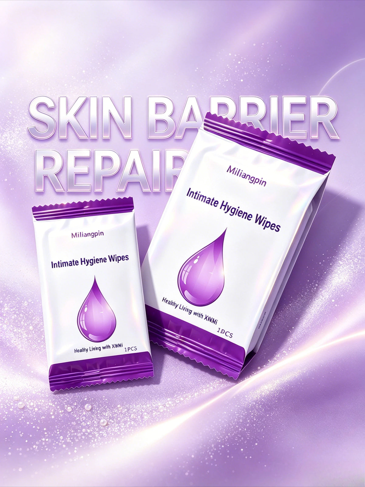 Portable independent single-pack feminine intimate wipes; sports; period cleaning and soothing; daily intimate care essentials