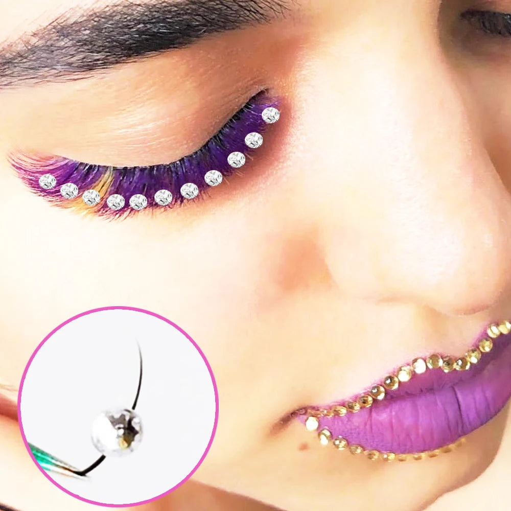 Domi Glitter False Eyelashes Butterfly Flower Colorful Diamond Individual Fairy Spike Lash For Halloween Christmas Party Makeup