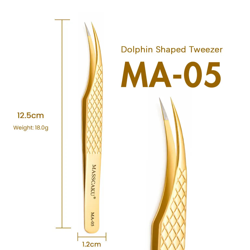 MASSCAKU Lash Pickup Tweezers Fiber Tip Beauty Salon Supplies High Accuracy Tool for Premade Fan Application