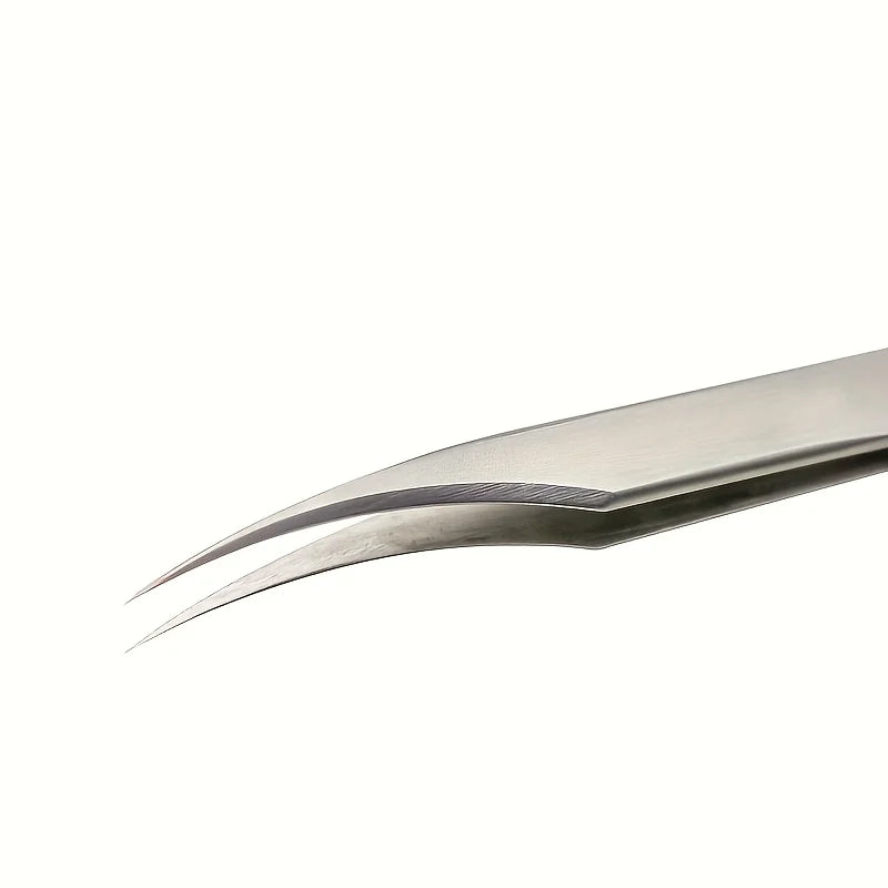 Stainless Steel High-Precision Grafting Eyelash Tweezers with Golden Feathers Professional Makeup Tool for Synthetic Hair Gifts