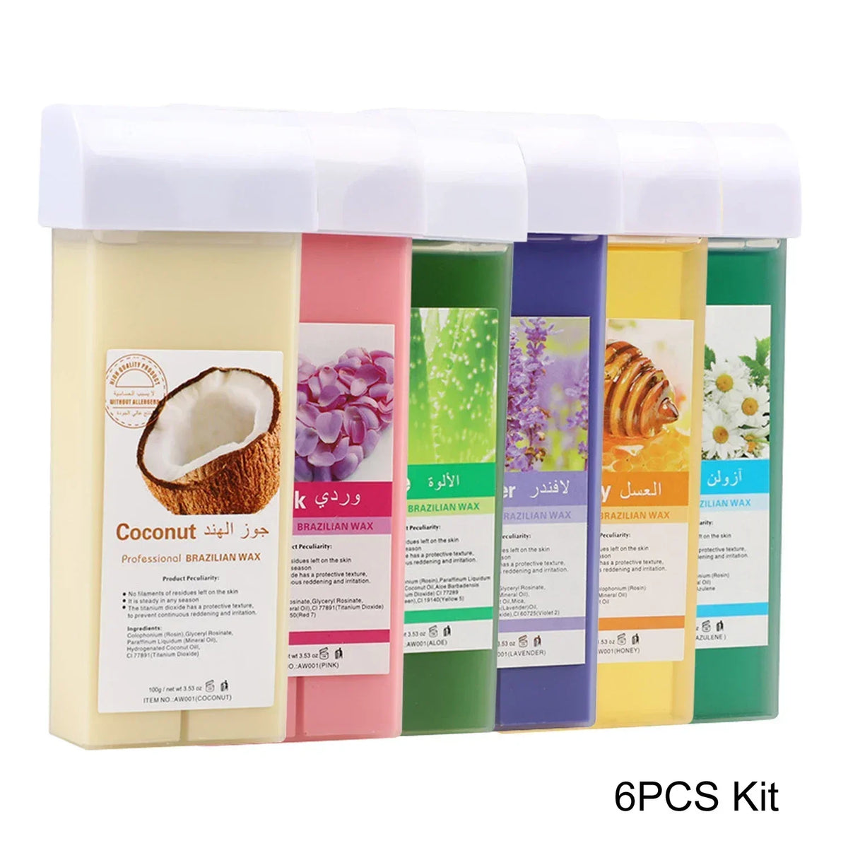 100g Rose Roll on Wax Roller Refill Painless Hair Removal Cartridge for Bikini & Body Depilatory Wax Warmer Compatible