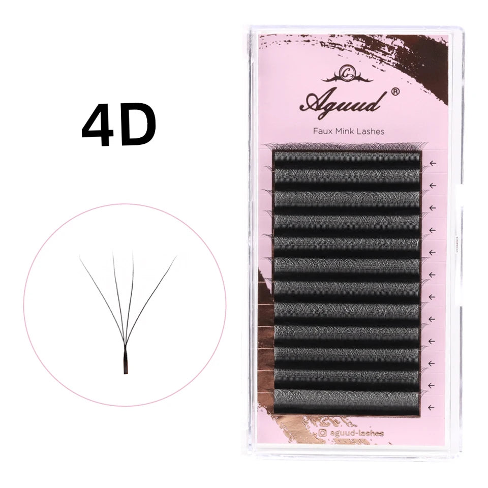 AGUUD Automatic Flowering 2D 3D 4D 5D W Shape Premade Fans Eyelash Extensions Natural Soft Individual Lashes Makeup Cilia
