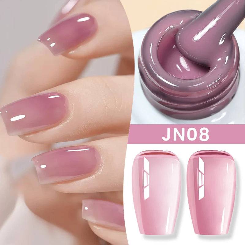 BORN PRETTY Jelly Nude Gel Nail Polish 10ml Light Pink Peach Translucent Color UV Light Cure Gel Varnish Nail Art DIY at Home